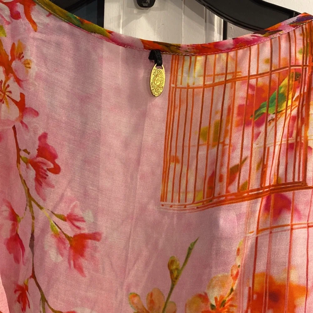 Floral Pink Wrap Maxi Dress with Tie Waist